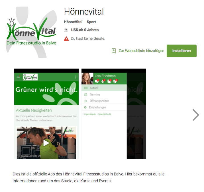 HönneVital Apps für iOS und Android