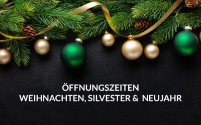 Öffnungszeiten, Saunazeiten und Kurs-Specials an Weihnachten, Silvester und Neujahr